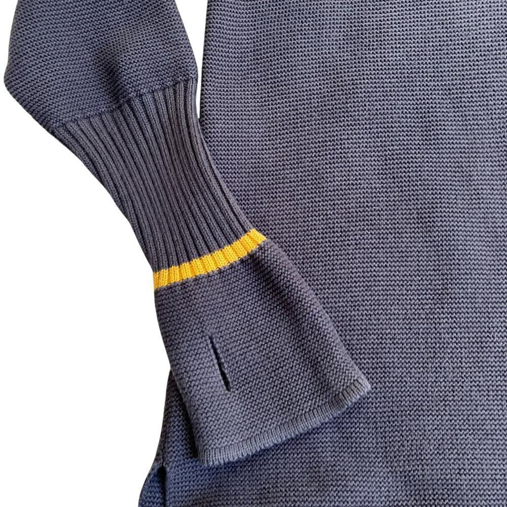 Musterbrand Mens Sz L Destiny Knitted Long Cardigan Stormcaller Grey Yellow - Picture 9 of 16